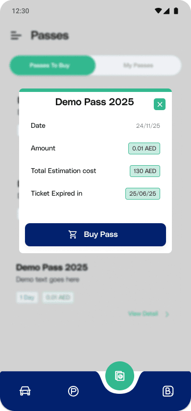 Buy pass modal
